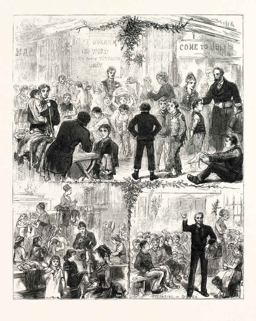 Detail of Christmas Day at the Golden Lane Mission: Clothing and Feeding the Ragged Children, 1876 by Anonymous