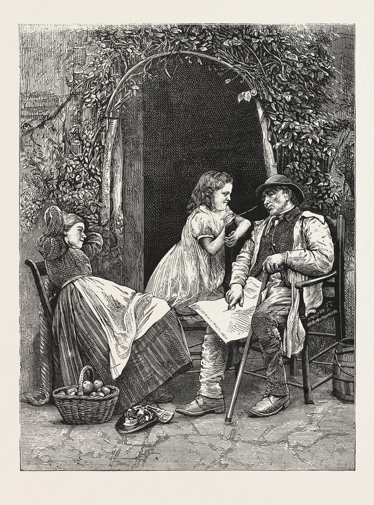 Detail of The Plague of the Village, Man, Woman, Child, Outdoors by Anonymous