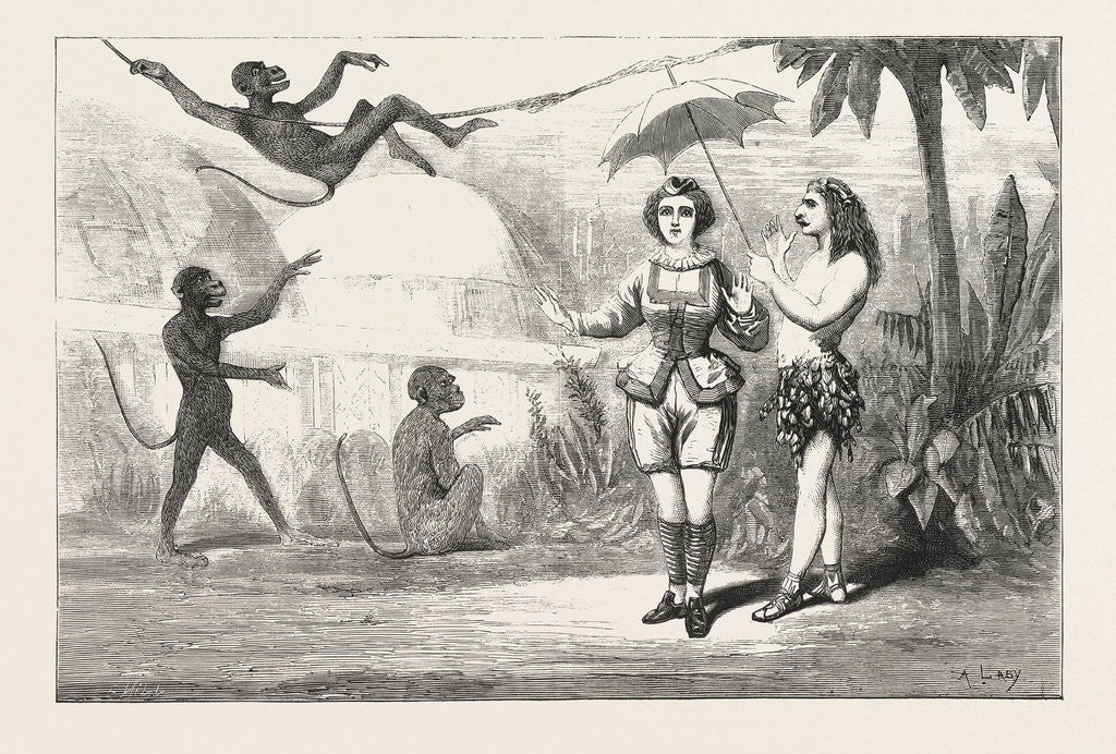 Detail of The Pantomimes, Jack in Wonderland at the Crystal Palace, London, Theatre by Anonymous