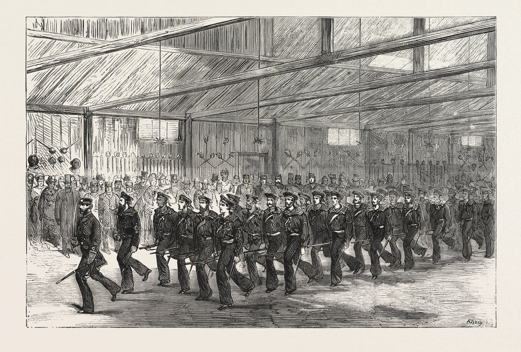 Detail of Inspection of the Royal Naval Artillery Volunteers, by Admiral Sir W. Tarleton, K.C.B., West India Docks by Anonymous