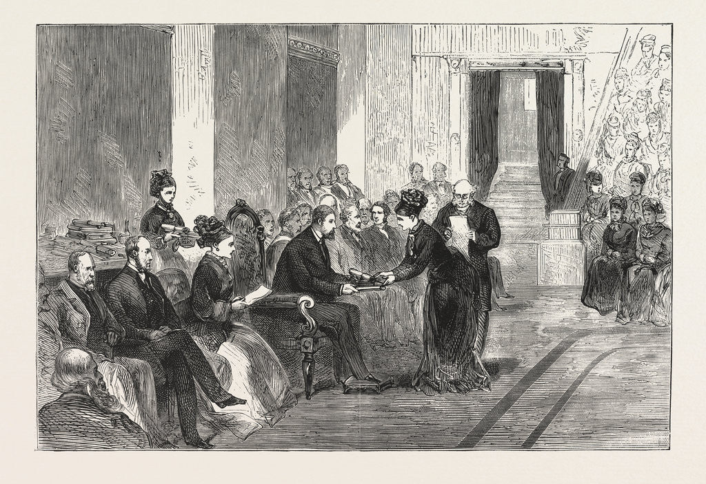Detail of The Duke of Edinburgh Presenting the Prizes to the Successful Students of the Female School of Art by Anonymous