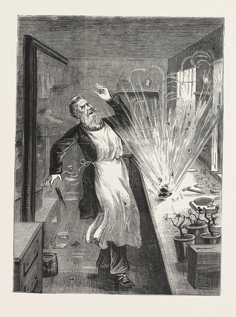 Detail of The Explosion: Mr, Larkin Opening the Box, an Attempt to Murder at Clerkenwell, London by Anonymous