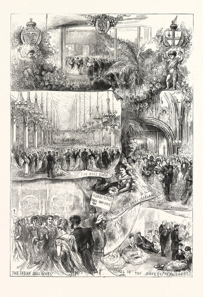 Detail of The Prince of Wales Visit to the City, on Friday May 19th, 1876, Scenes and Incidents at the Guildhall, London by Anonymous