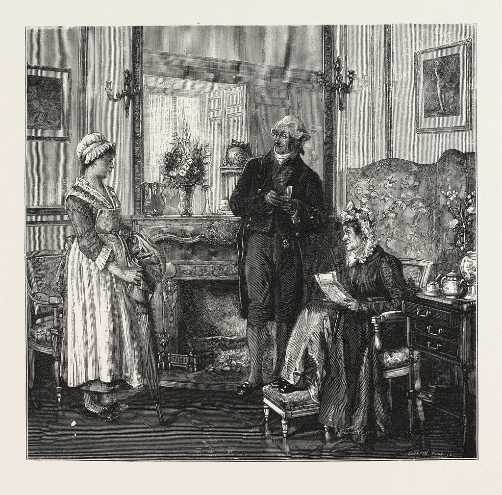 Detail of The Letter of Recommendation from the Picture by M. Leroux in the Paris Salon 1876 France by Anonymous