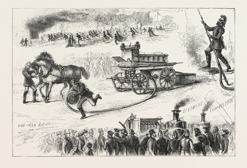 Detail of Fire Brigade Competition at the Alexandra Palace, London by Anonymous
