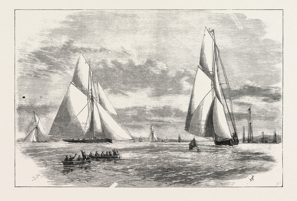 Detail of Prince of Wales Yacht Club Regatta: The Finish at Erith by Anonymous