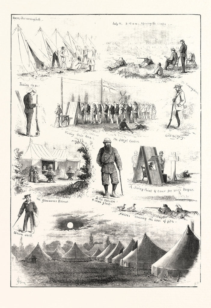 Detail of Life Under Canvas, Sketches at the Volunteer Camp at Wimbledon by Anonymous