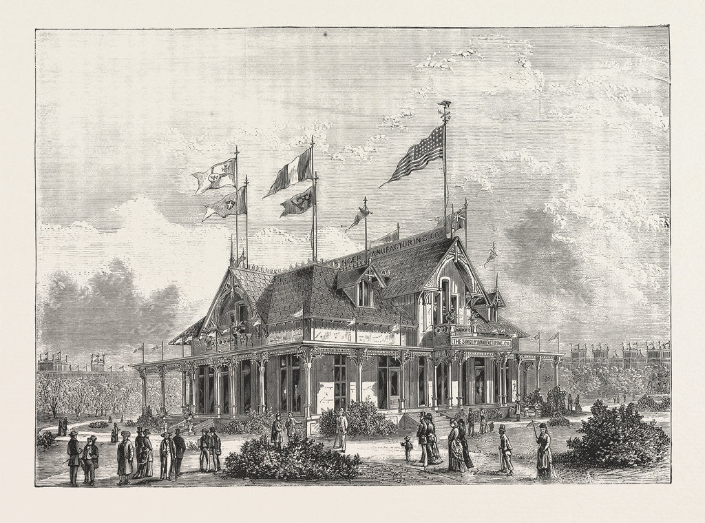 Detail of The Philadelphia Exhibition: The Singer Sewing Machine Pavilion, United States by Anonymous