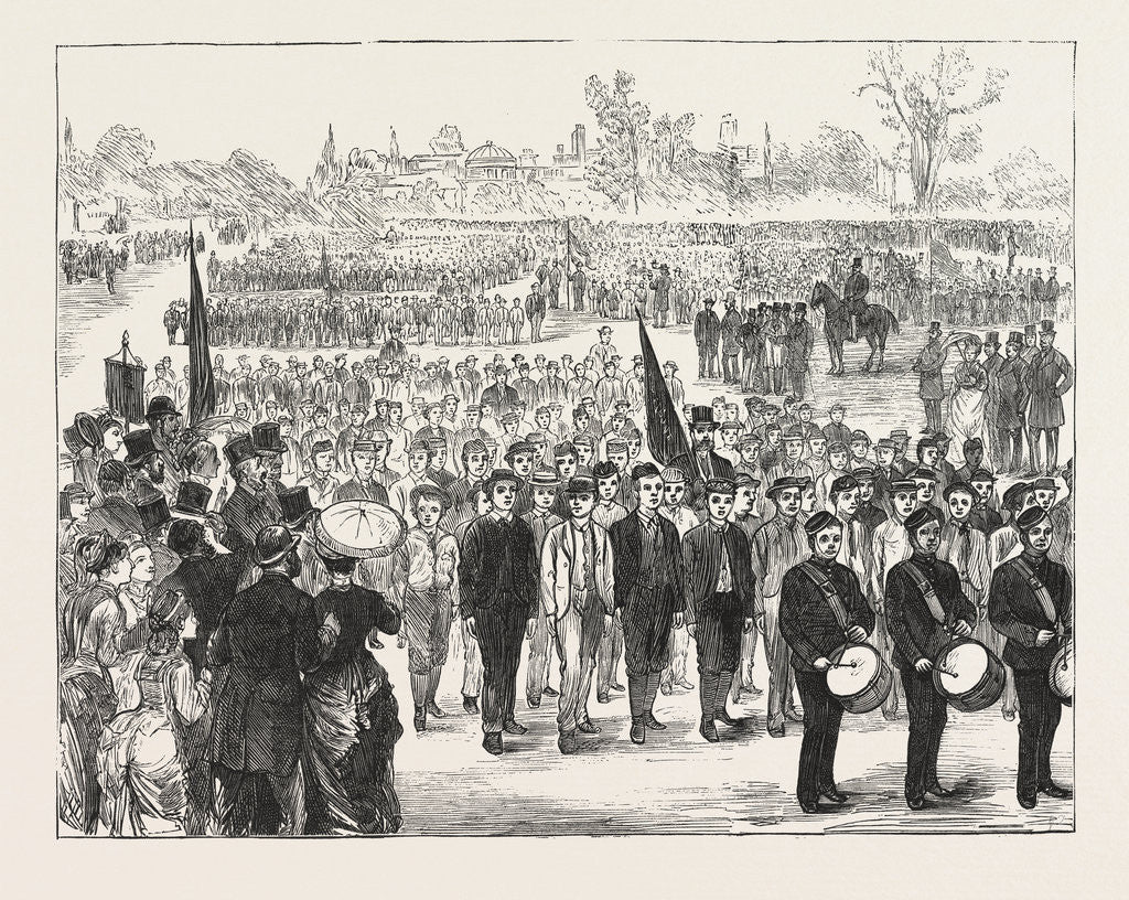 Detail of Drill Inspection of Boys Attending Schools Under the Control of the School Board for London, in Regents Park, London by Anonymous