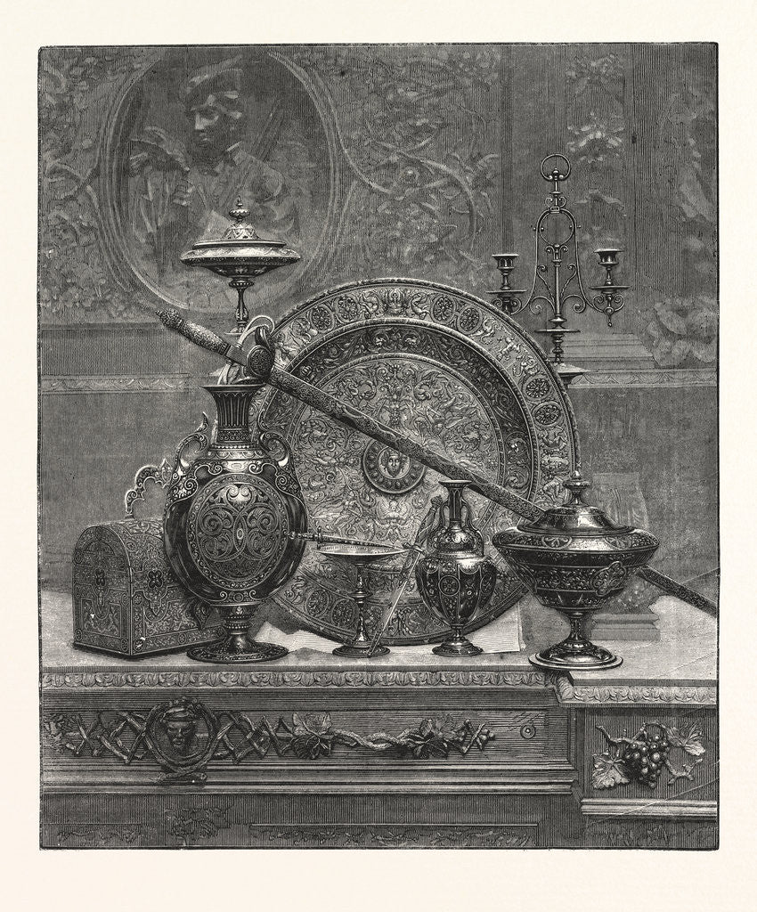 Detail of The Philadelphia Exhibition, Damascene, Work in the Spanish Department, United States by Anonymous