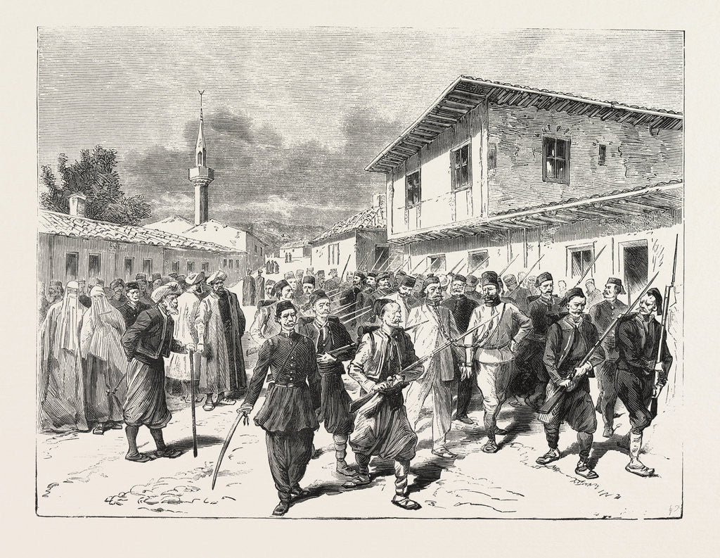 Detail of The War: A Party of Insurgents Being Conducted to Prison by the Turks by Anonymous