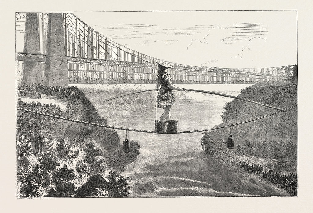 Detail of Mdlle. Spelterini Crossing the Niagara River on a Tight Rope by Anonymous
