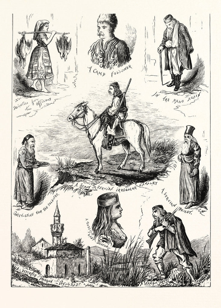 Detail of The Turko-Servian War; Pen-and-Ink Sketches, Turkey, Serbia by Anonymous