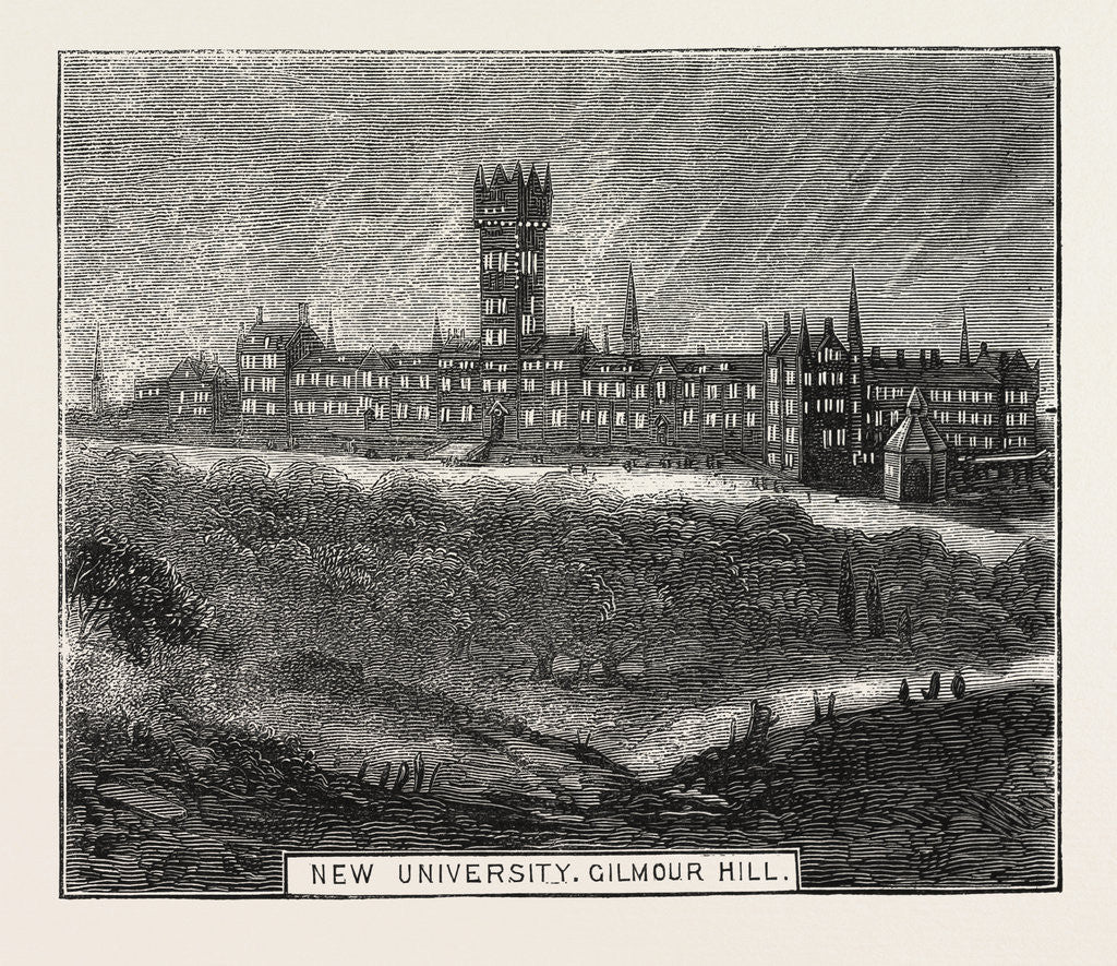 Detail of Sketches During the Prince and Princess of Wales's Recent Visit to Glasgow, New University, Gilmour Hill by Anonymous