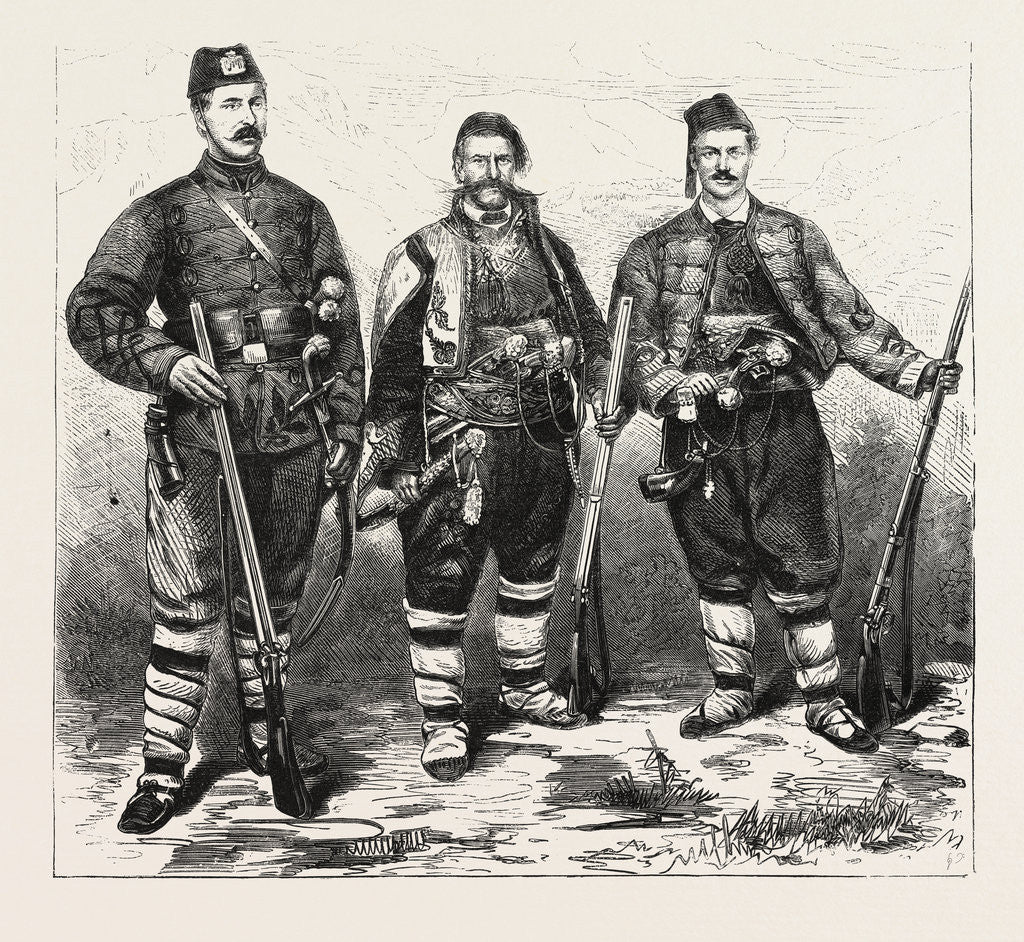 Detail of The War, Two Members of the Young Bulgarian on the Right by Anonymous