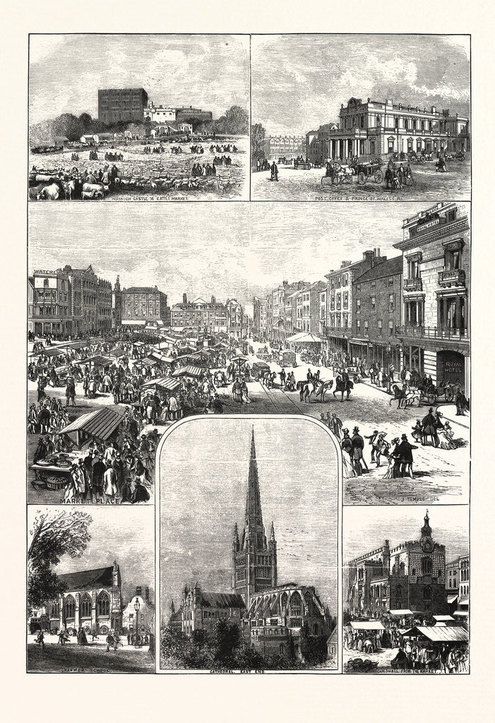 Detail of The City of Norwich by Anonymous