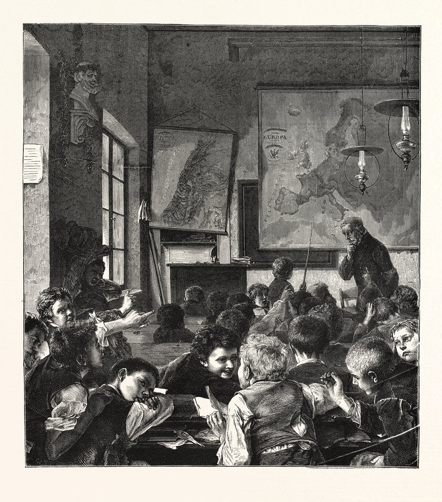 Detail of Preparing for the Christmas Holidays, the Interrupted Lesson by Anonymous