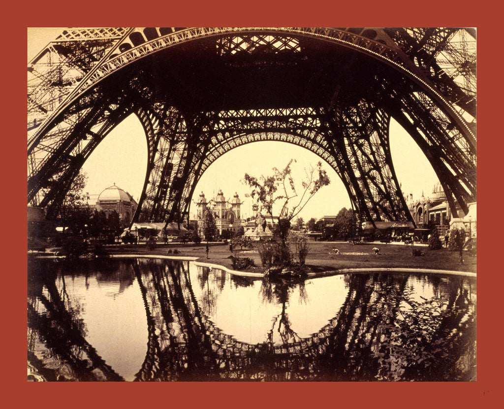 Detail of Exhibit Buildings and Grounds Seen Through the Lower Part of the Eiffel Tower, Paris Exposition, 1889, France by Anonymous