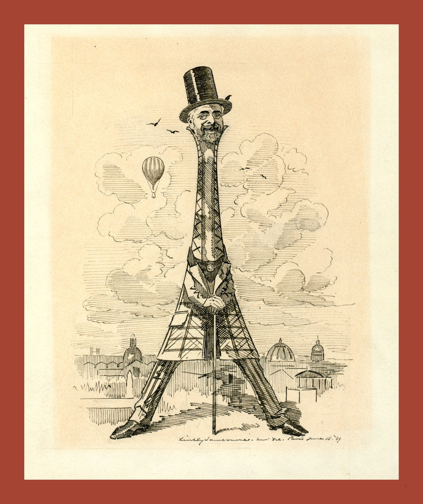 Detail of M. Eiffel, Our Artist's Latest Tour De Force, June 29, 1889 by Anonymous