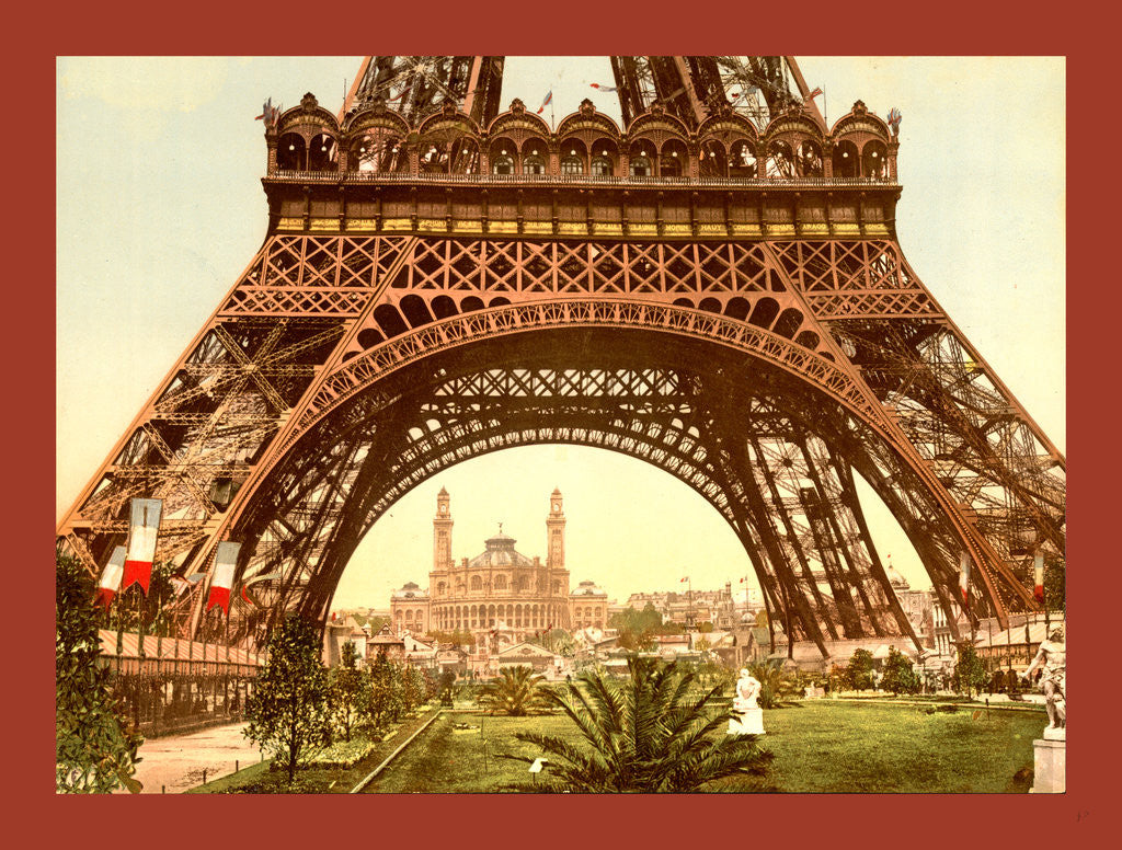 Detail of Eiffel Tower and the Trocadero, Exposition Universal, 1900, Paris, France, Between Ca. 1890 and Ca. 1900 by Anonymous