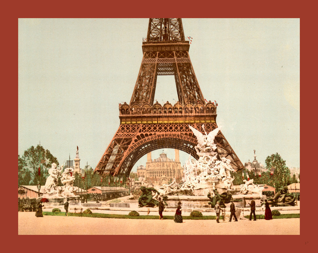 Detail of Eiffel Tower and Fountain, Exposition Universal, 1900, Paris, France, Between Ca. 1890 and Ca. 1900 by Anonymous