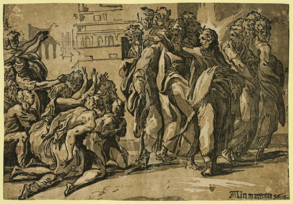 Detail of Christ Curing the Lepers by Anonymous