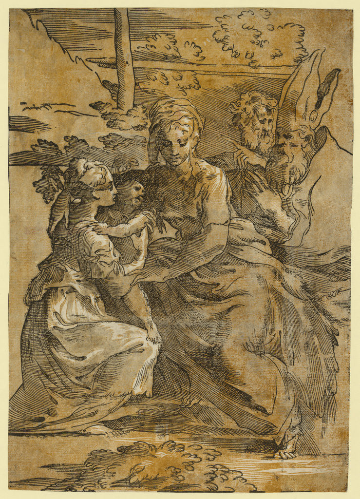 Detail of The Holy Family with St. Margaret and a Bishop by Anonymous