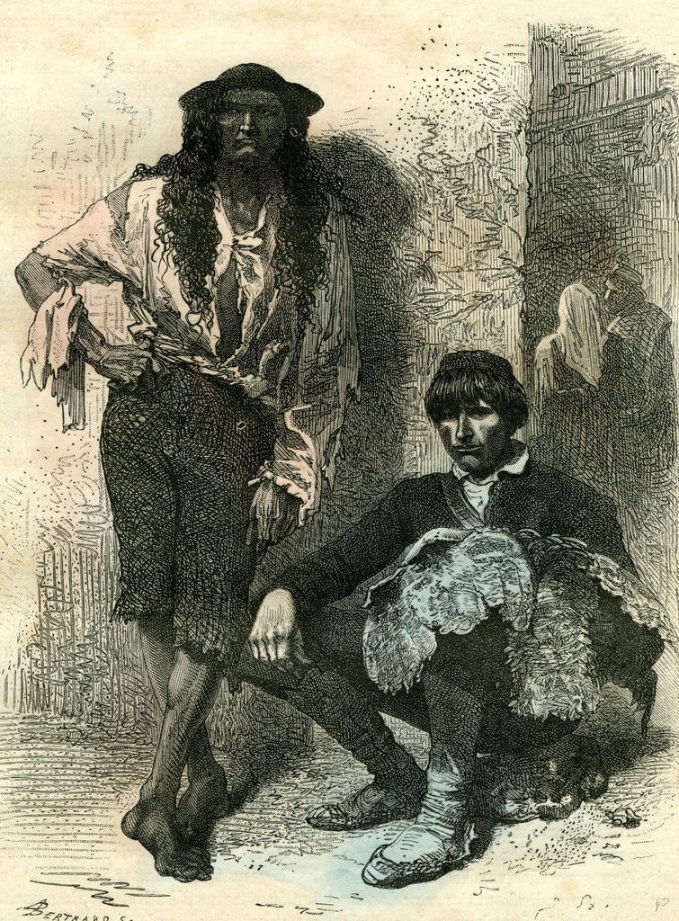 Detail of Slovenia Gypsy and Farmer 19th Century by Anonymous