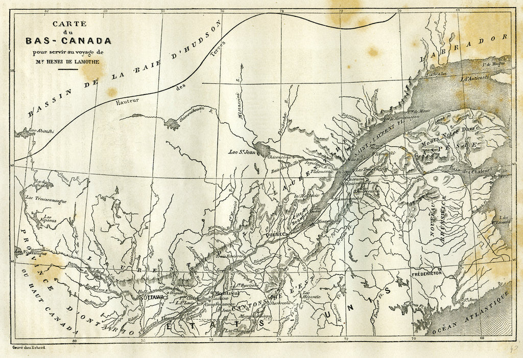 Detail of Map Canada 19th Century by Anonymous