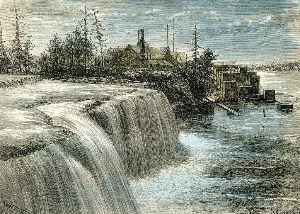 Detail of Ottawa Falls Canada 1873 by Anonymous