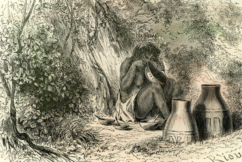Detail of Conibo Woman 1869 Peru by Anonymous