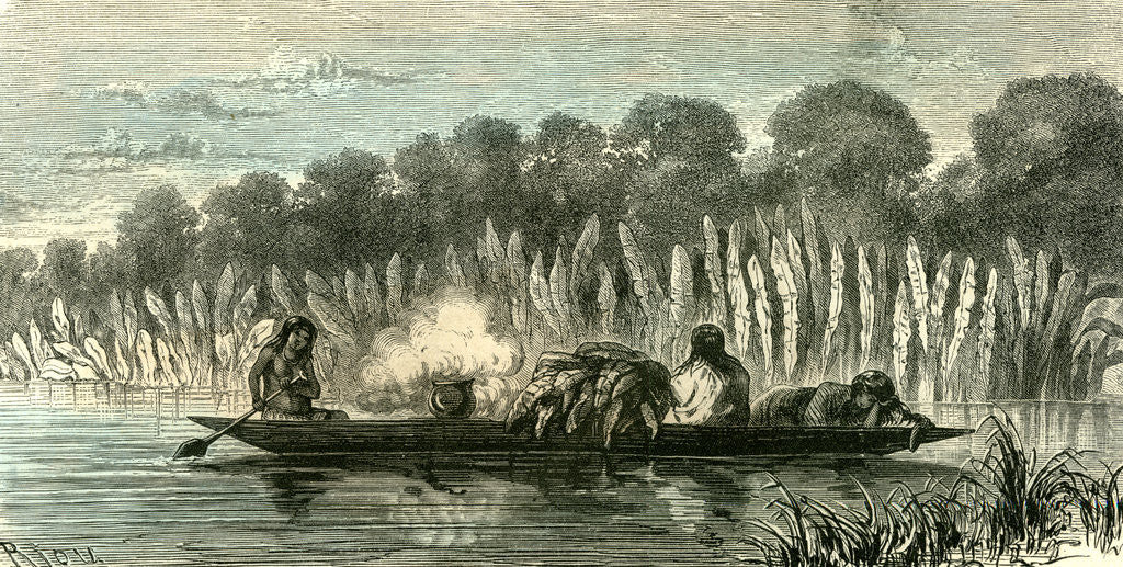 Detail of Conibo Family on a Trip 1869 Peru by Anonymous