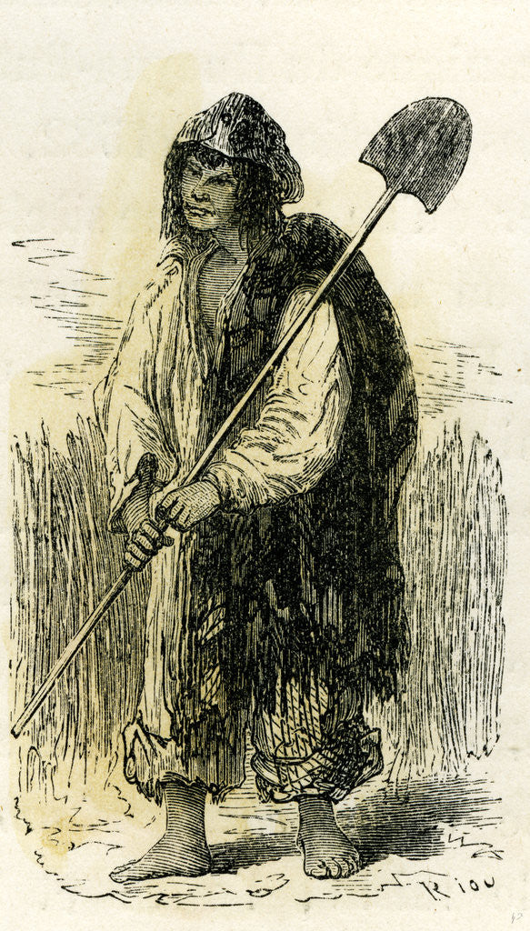 Detail of Valley of Arequipa Peon 1869 Peru by Anonymous