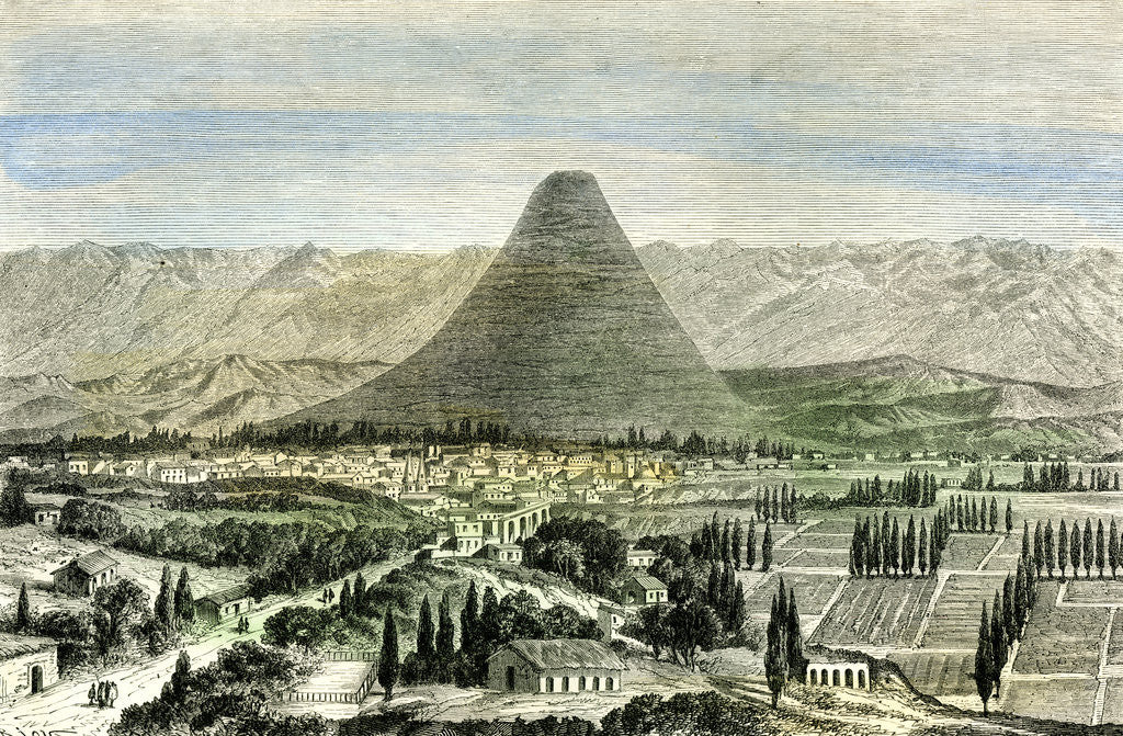 Detail of Arequipa Town and Valley 1869 Peru by Anonymous