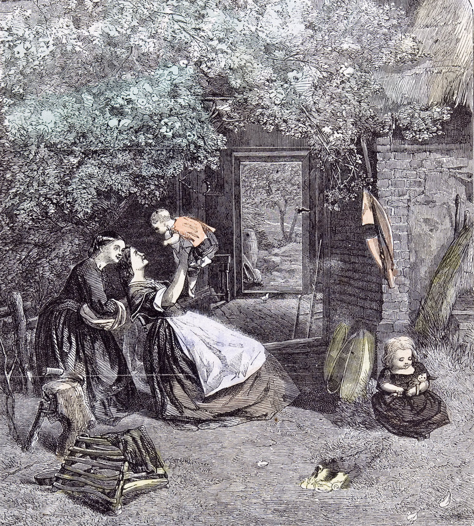 Detail of Happy Days in the Garden Children C.J. Lewis 1860 by Anonymous