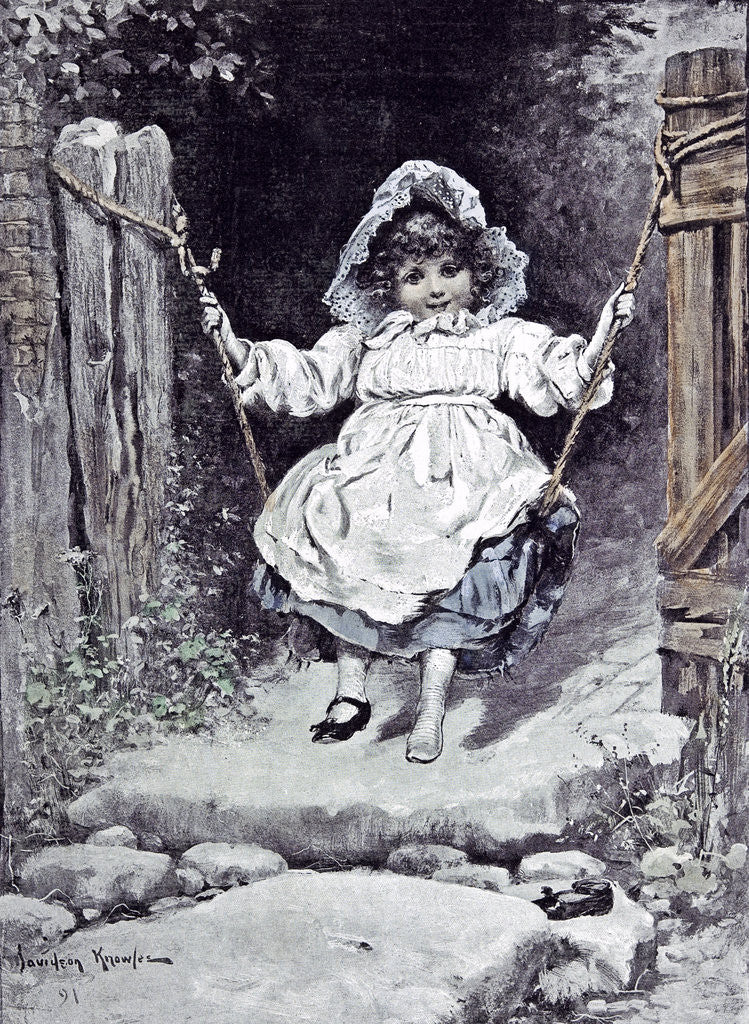 Detail of Happy As a King D. Knowles Child 1892 by Anonymous