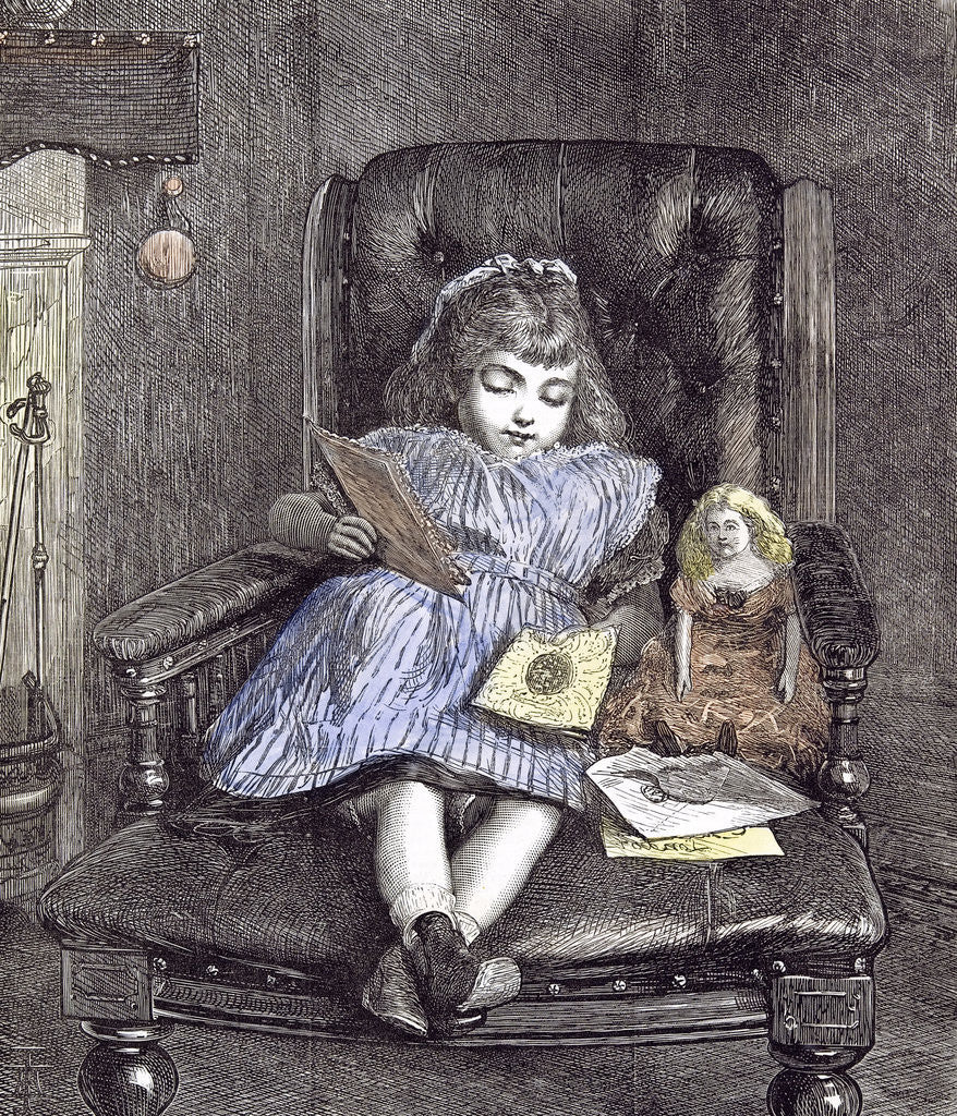 Detail of Valentine's Day which Shall I Have? 1877 by Anonymous