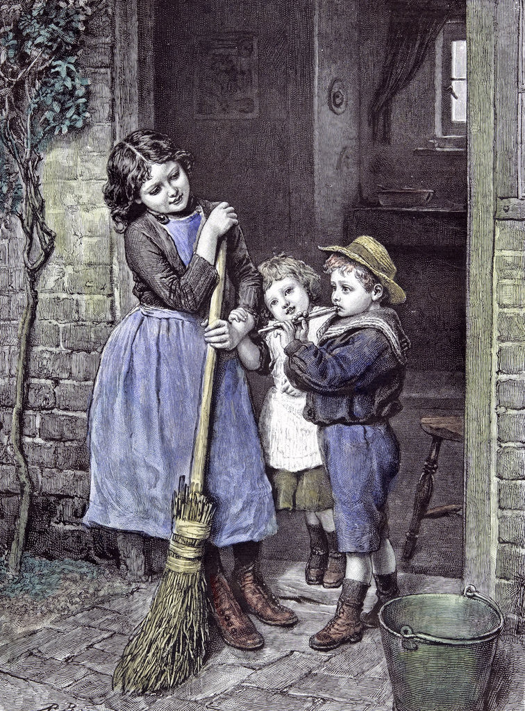 Detail of Children and the Saturday's Purchase 1891 by Anonymous