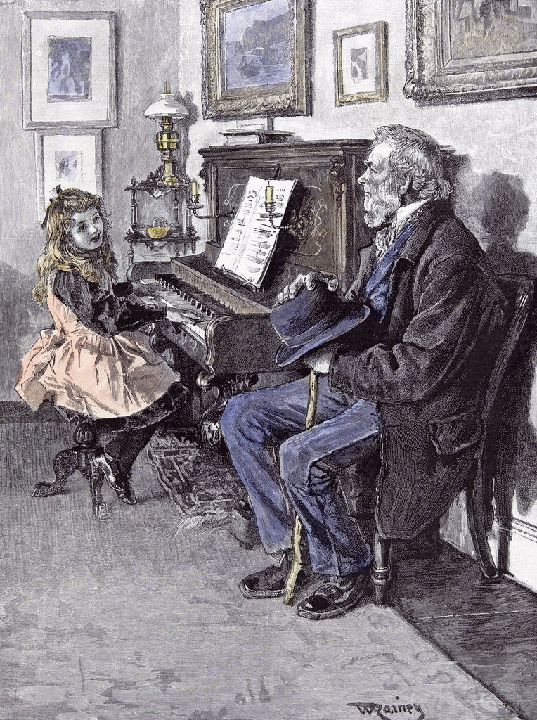 Detail of Girl at the Piano in 1891 by Anonymous