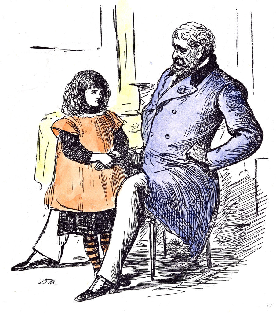 Detail of Girl with Grandfather 1873 by Anonymous