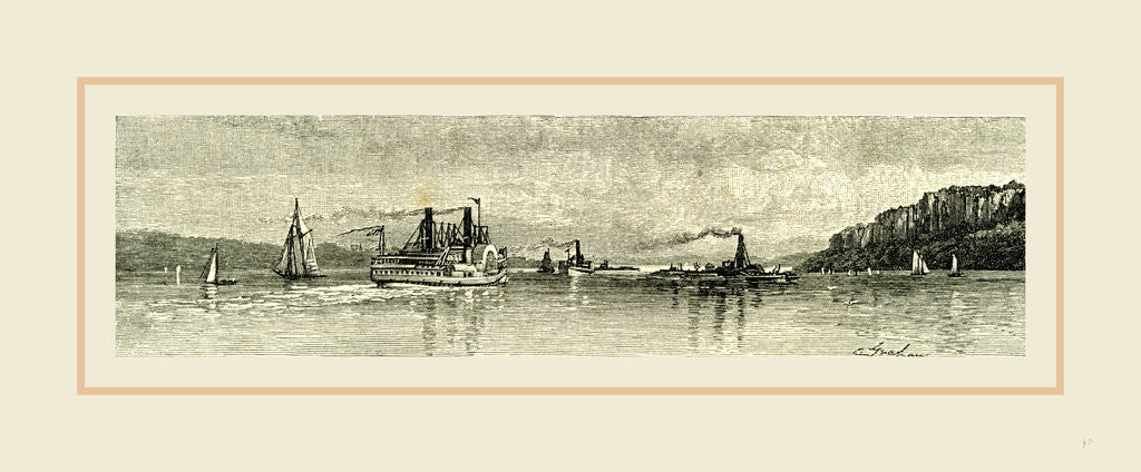 Detail of Approach to New York by the Hudson, 1891 by Anonymous