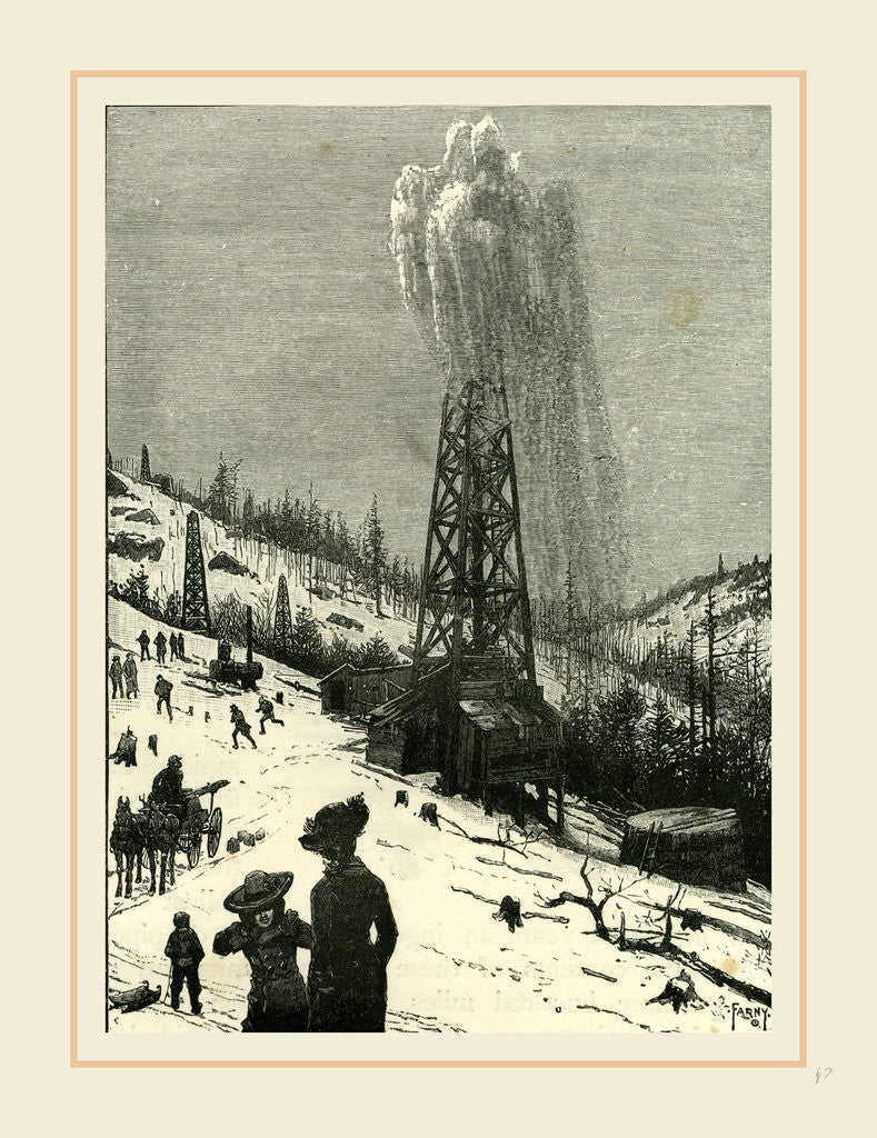 Detail of Pennsylvania, Shooting a Well, 19th century by Anonymous