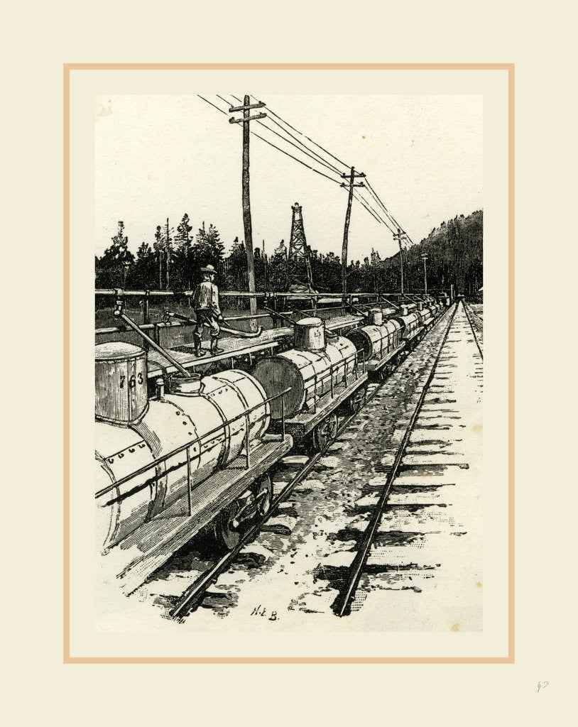 Detail of Pennsylvania, an Oil Siding, Petroleum Train, and Pumping Station, 19th century by Anonymous