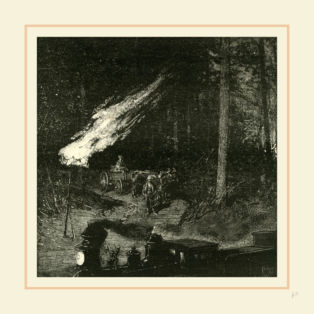 Detail of Pennsylvania, A Gas Well, 19th Century, America by Anonymous