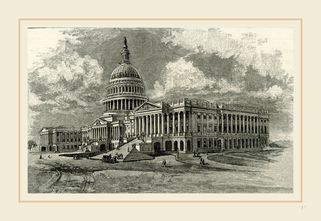 Detail of The Capitol at Washington, East Front, 19th Century by Anonymous