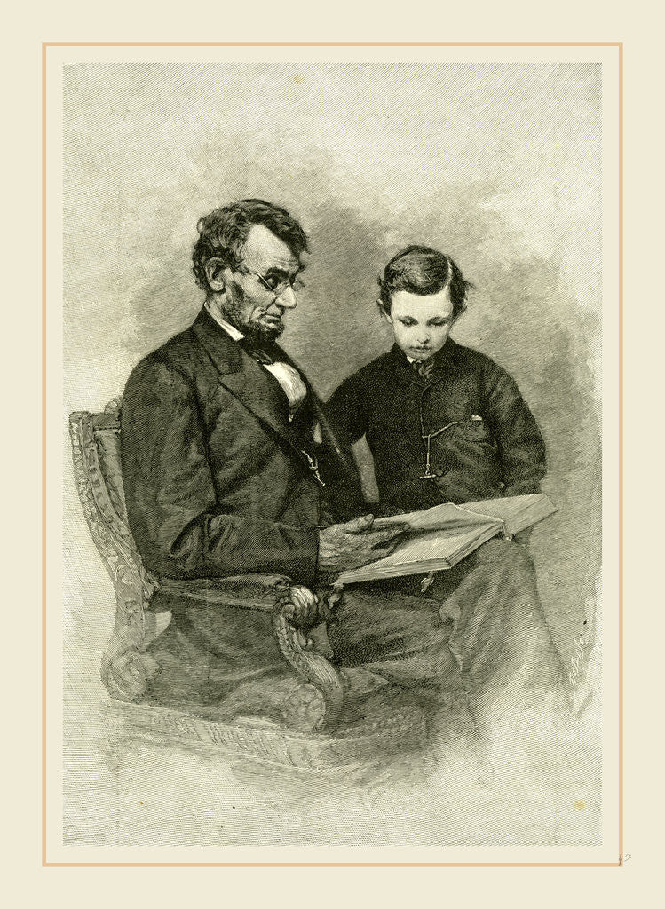 Detail of Lincoln and his Son at the White House, 19th Century by Anonymous