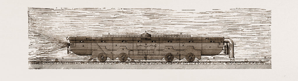 Detail of Crossing The Channel: Proposed Submarine Railway Boat, 1875 by Anonymous