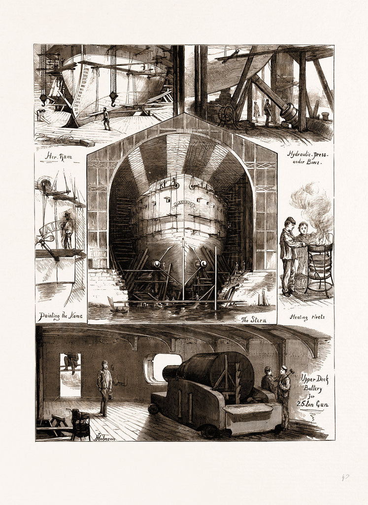 Detail of Launch Of The New Ironclad alexandra, 1875 by Anonymous