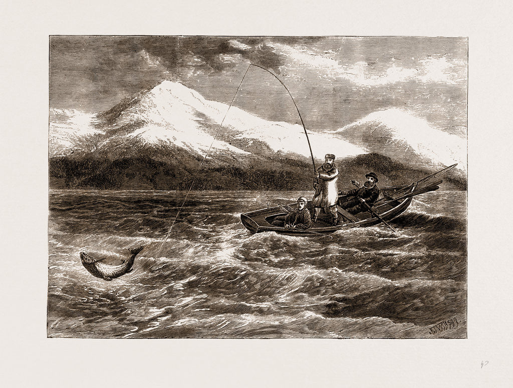 Detail of Salmon Fishing In Loch Tay, 1875 by Anonymous