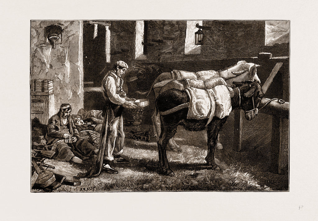 Detail of The Civil War In Spain, 1875: Carlist Baggage Carriers by Anonymous